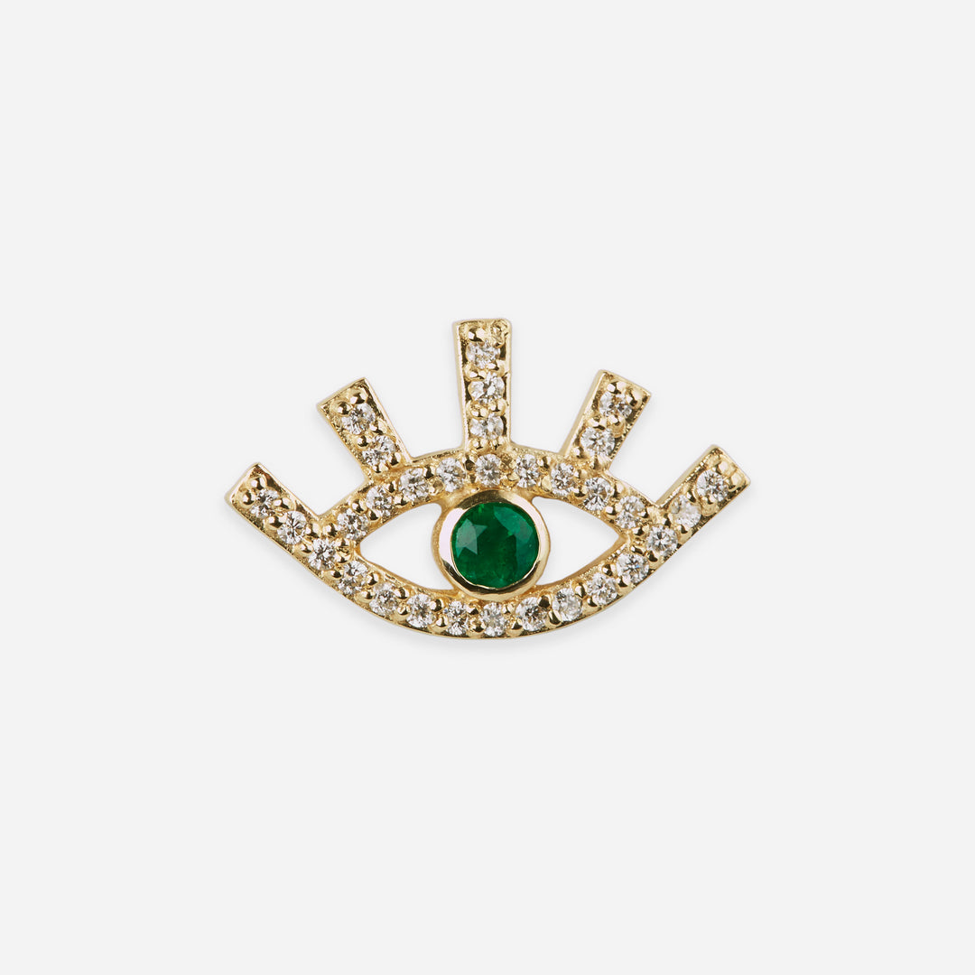 Diamond Emerald "Eye Spy" Stud