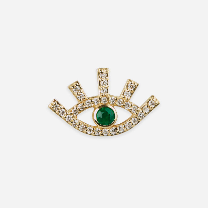 Diamond Emerald "Eye Spy" Stud
