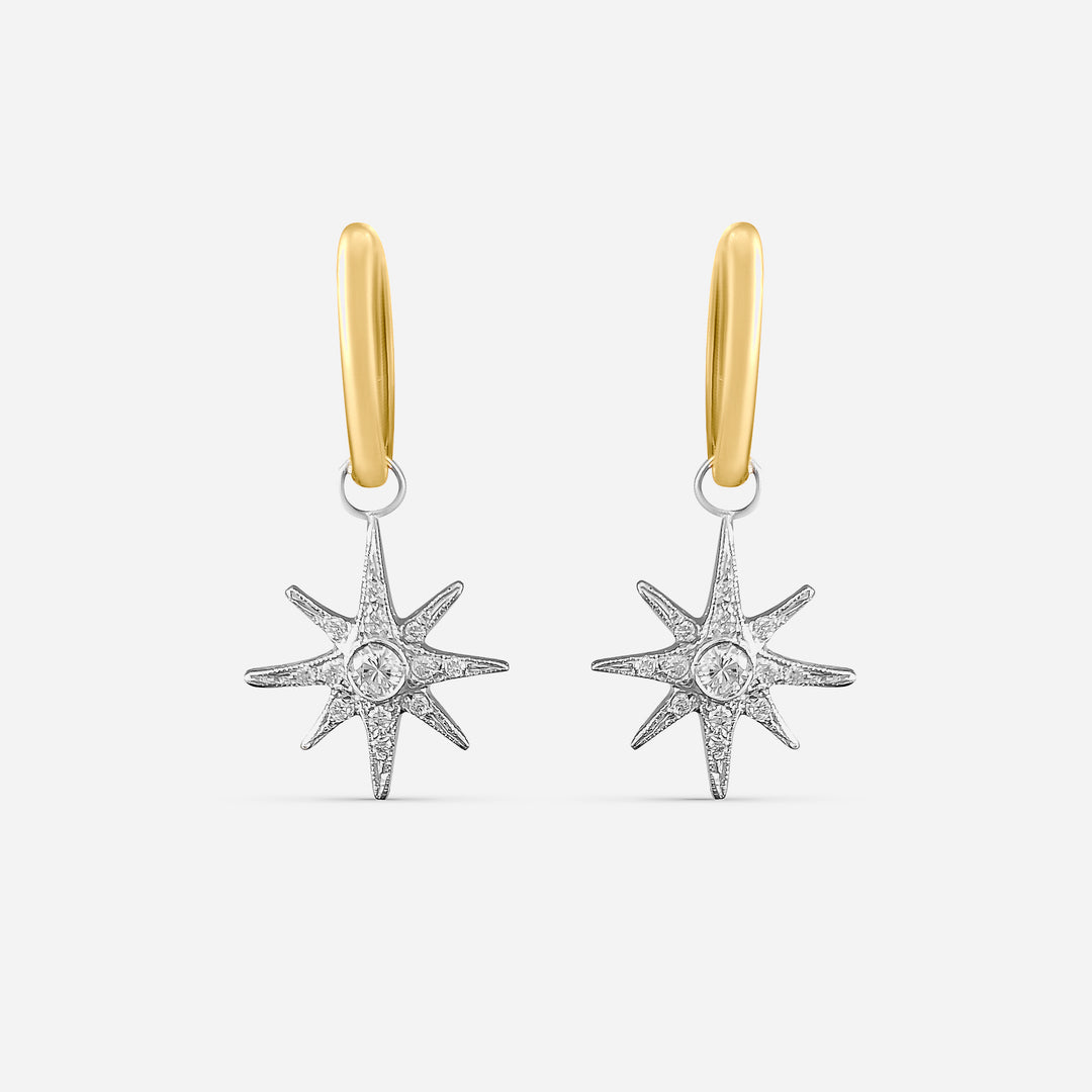 Diamond Star Dangle Earrings