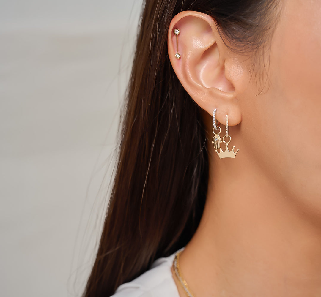 Mini Hamsa Hoop Charm