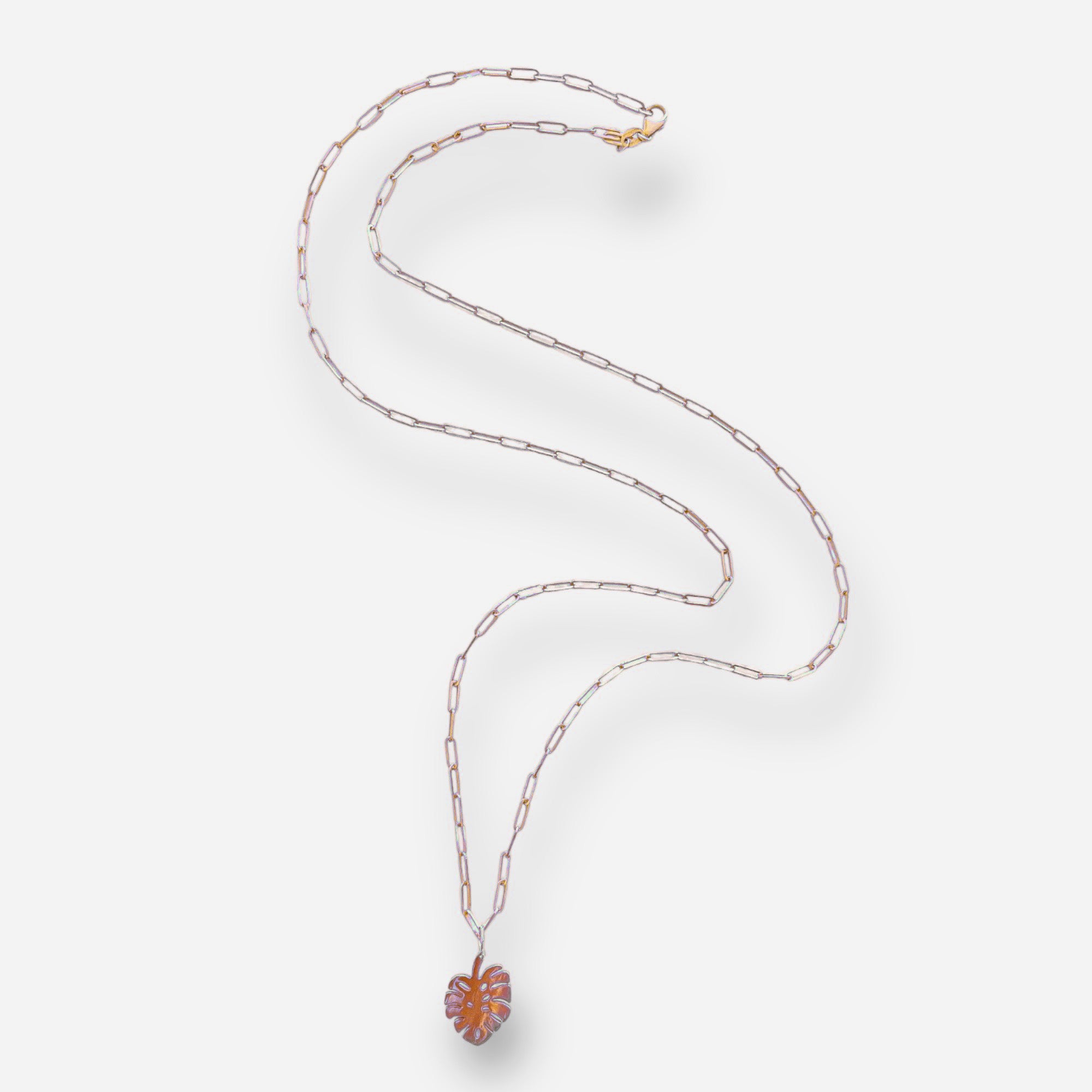 monstera jewelry Monstera Leaf Gold Necklace