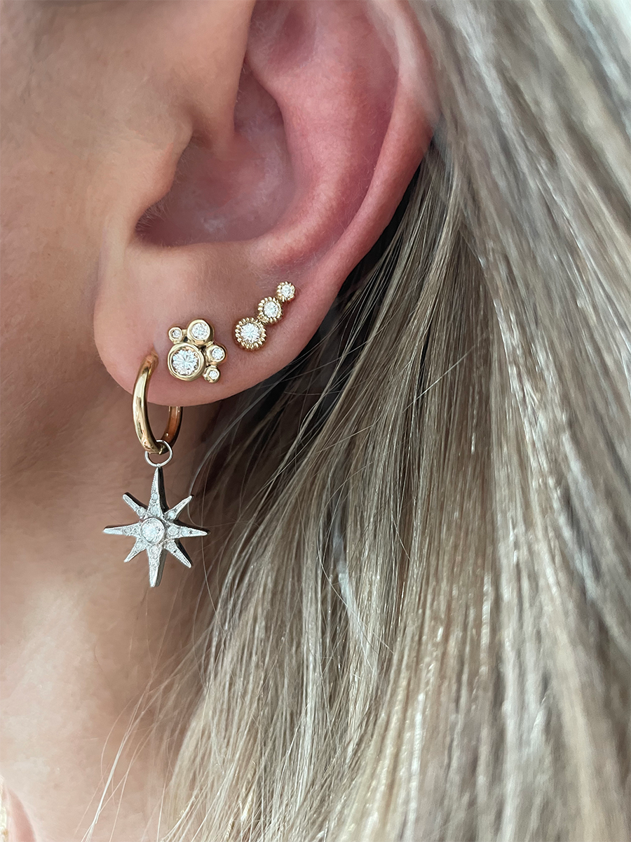 Diamond Star Dangle Earrings