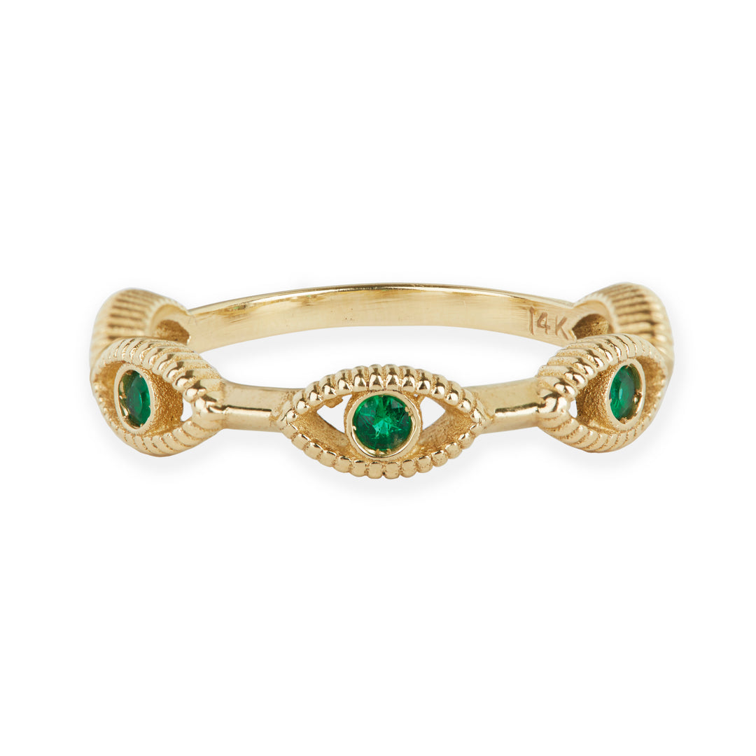 Emerald 14 kt. Gold Ring "All Eyes On You"