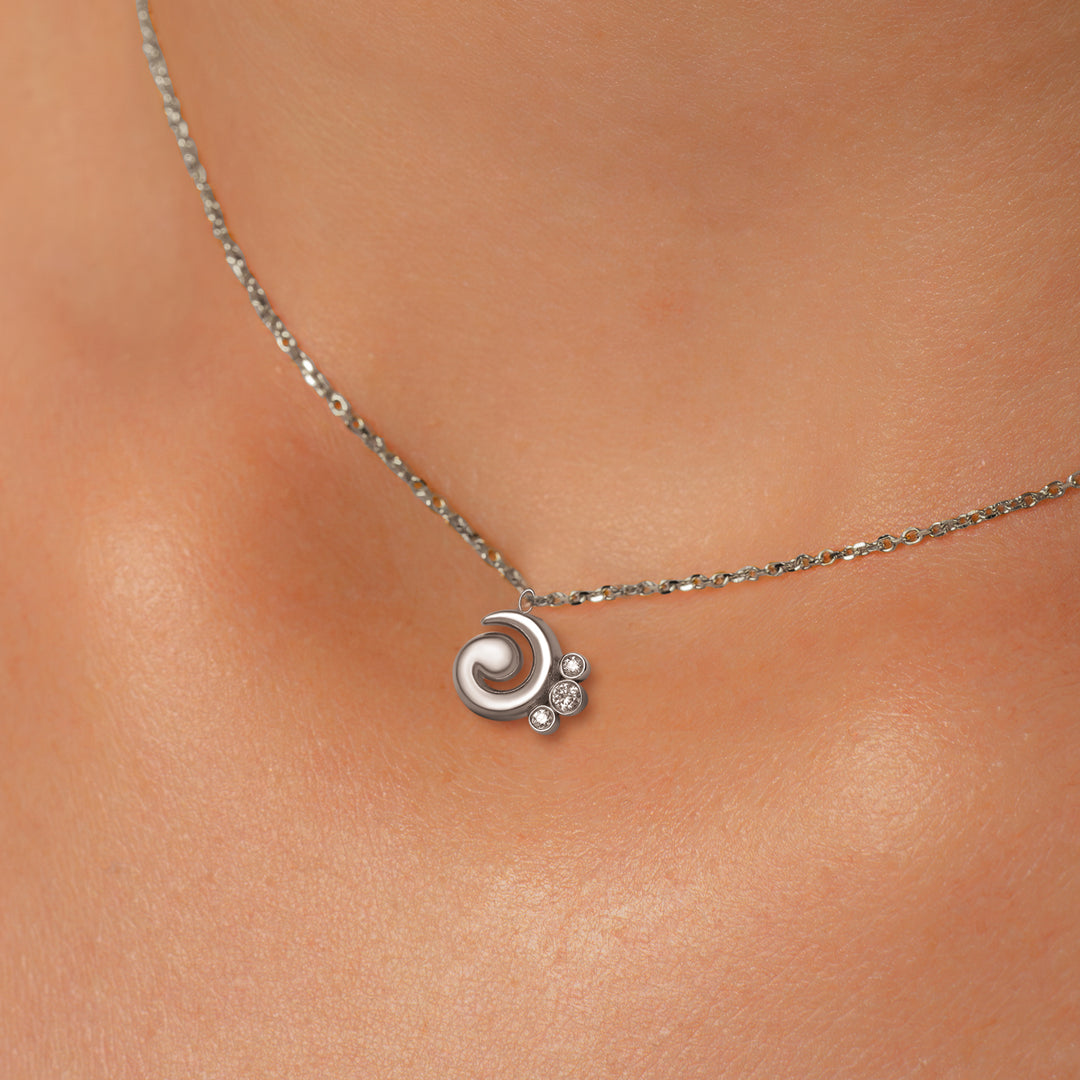 Diamond Silver Cycle Necklace