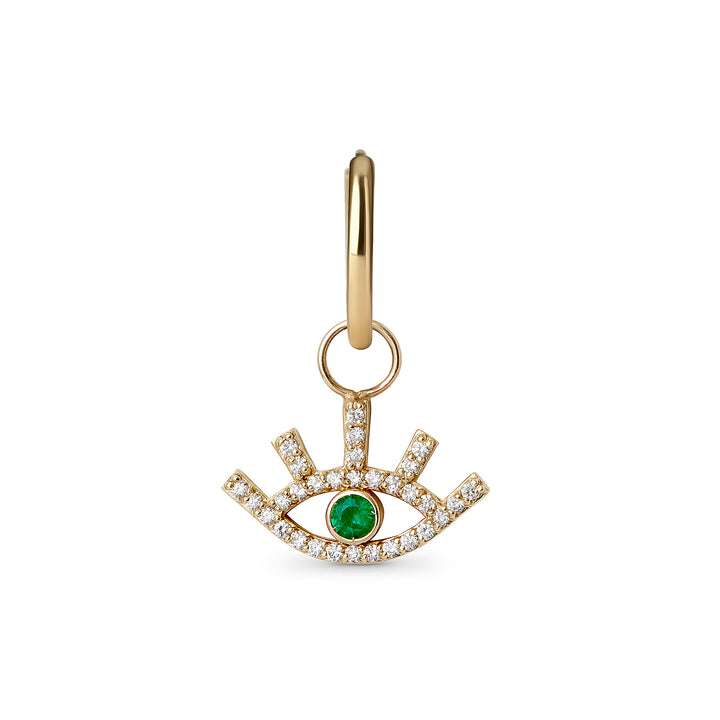 Diamond Emerald "Eye" Huggie