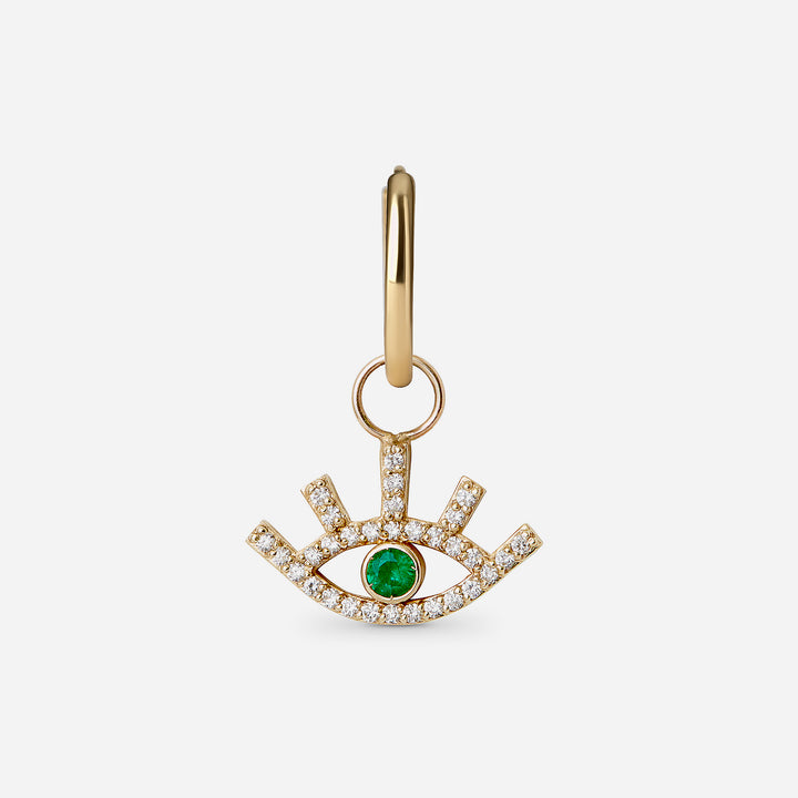 Diamond Emerald "Eye" Huggie