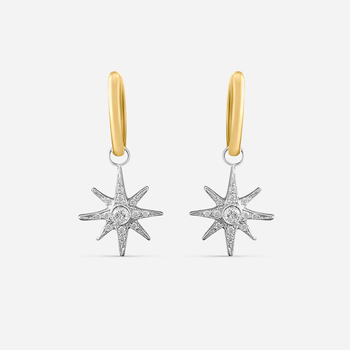 Diamond Star Dangle Earrings