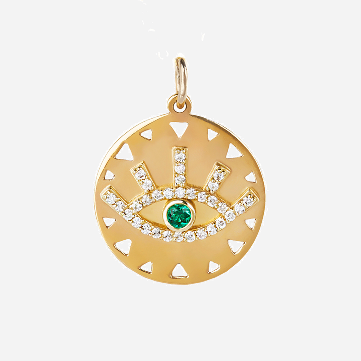Emerald Evil Eye Medallion