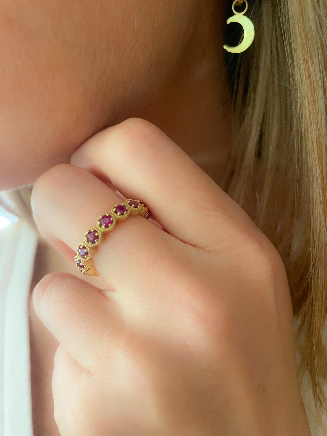 Ruby Honeycomb Ring