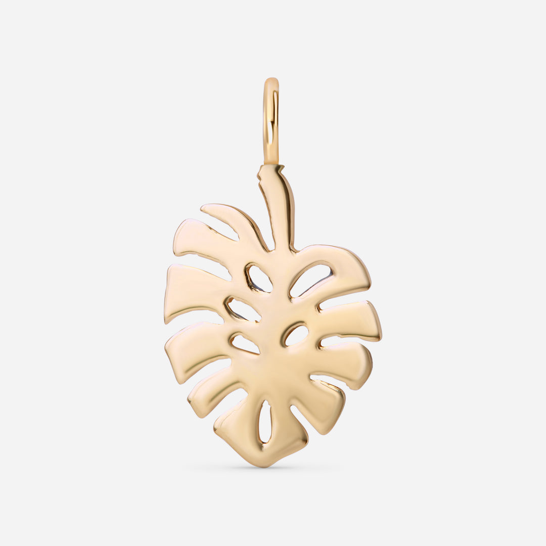Monstera Leaf Gold Charm Monstera Leaf Gold Charm (Frontal Loop)