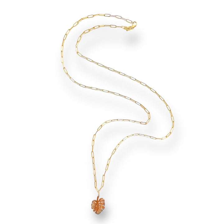 Monstera Leaf Gold Necklace