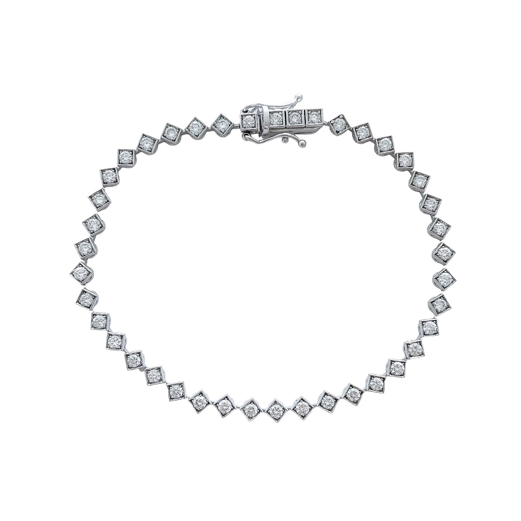 Extensible - 7 Carat Round Diamond Stretch Tennis Bracelet - 18K White –  Robinson's Jewelers