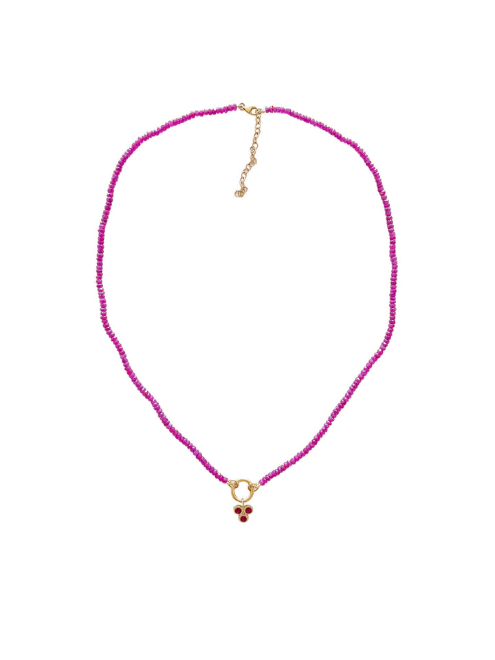 Ruby Healing Bead Necklace with Ruby Nirvana Charm