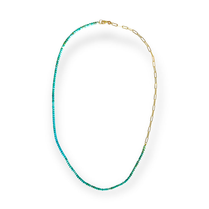 Asymmetrical Turquoise Healing Bead Necklace