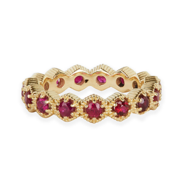 Ruby Honeycomb Ring