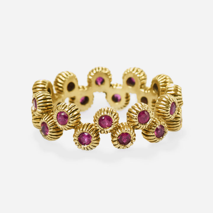 Ruby Pumpkin Eternity Ring