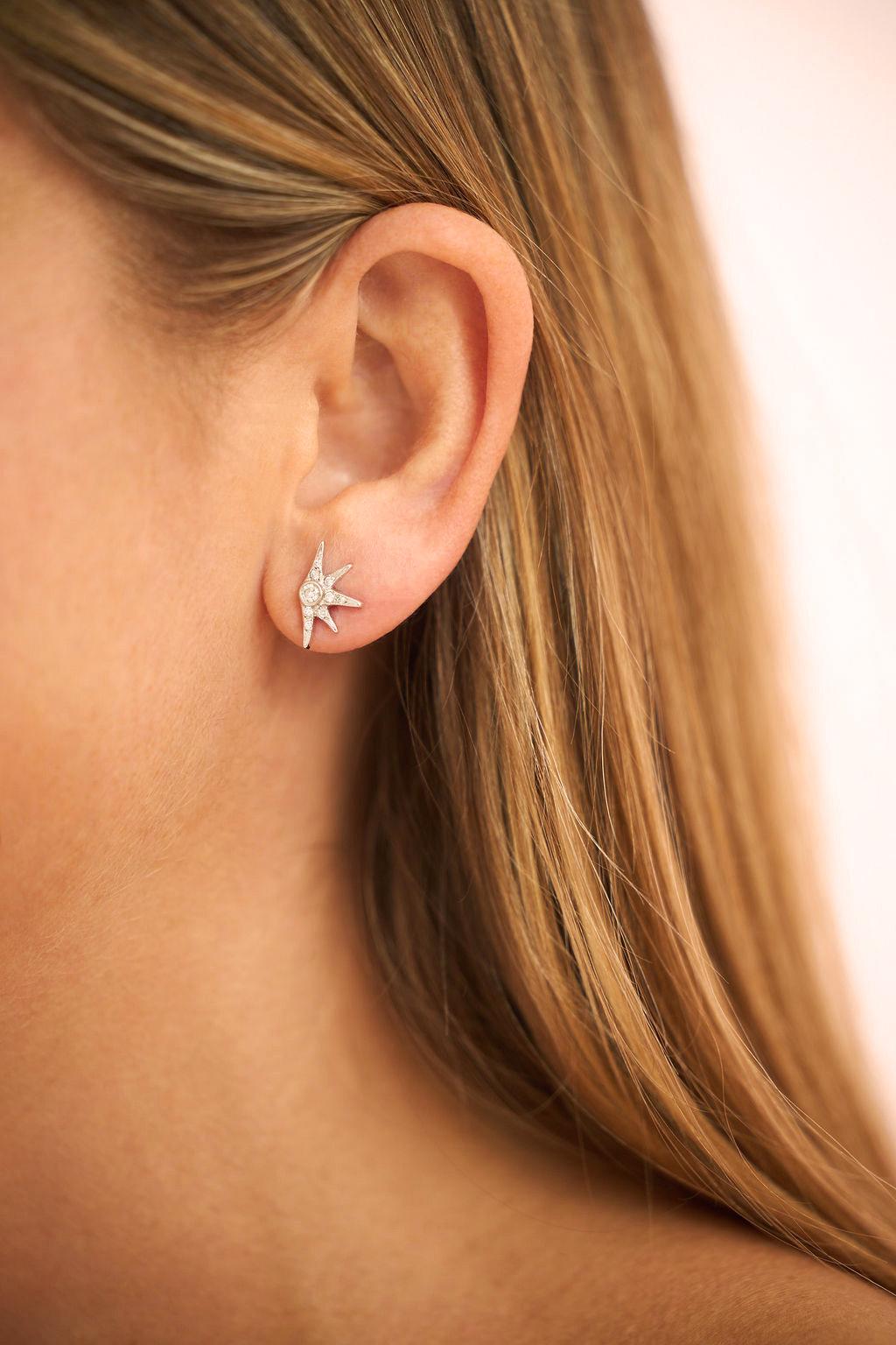 White Gold Sea Earring