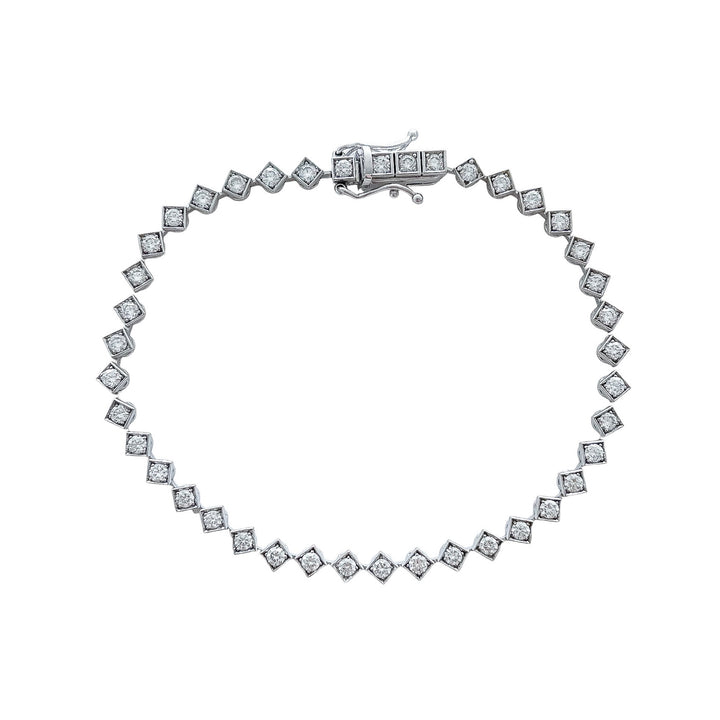 Square Diamond Tennis Bracelet