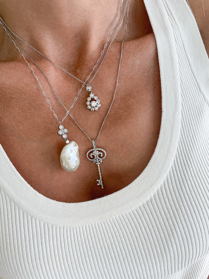 Diamond Baroque Pearl Dreamer Necklace