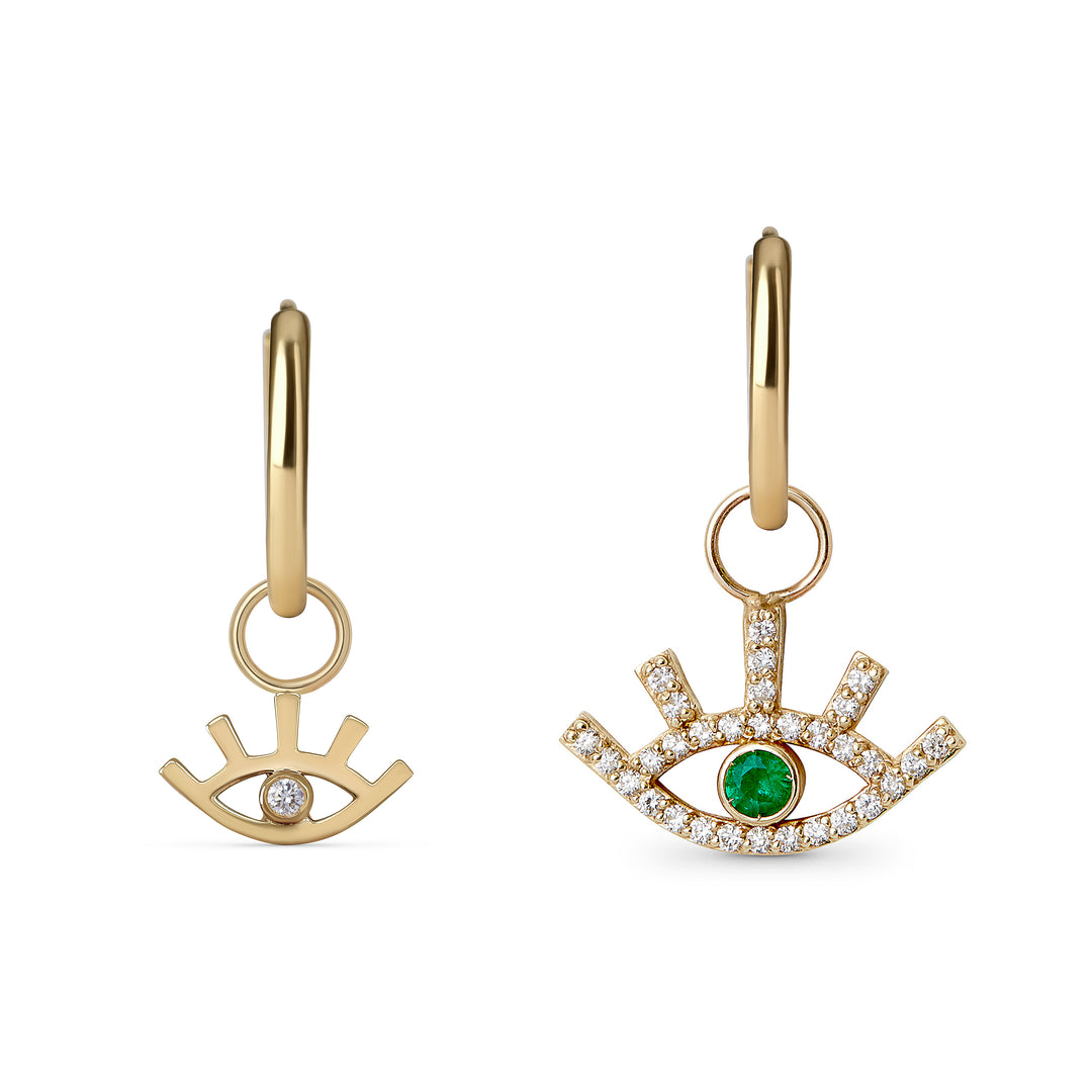 Diamond Emerald "Eye" Huggie