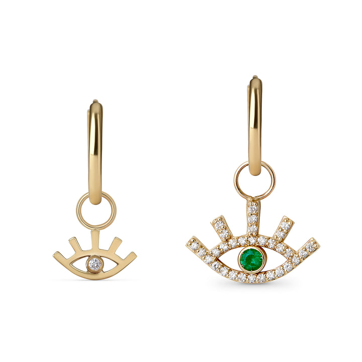 Diamond Emerald "Eye" Huggie
