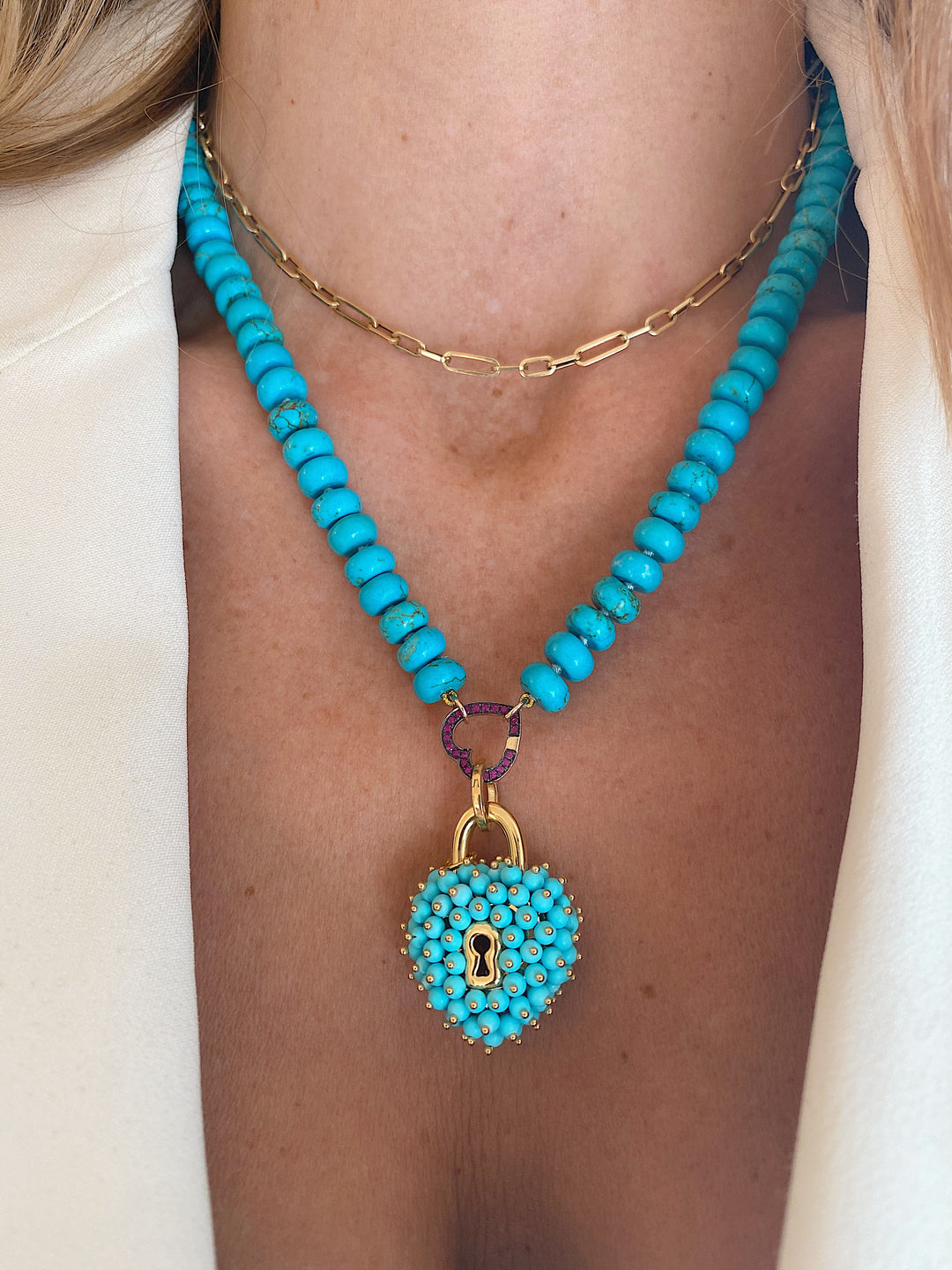 Turquoise Bead Necklace (Large)