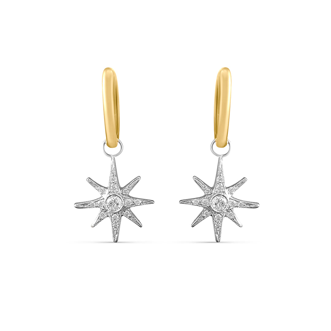Diamond Star Dangle Earrings