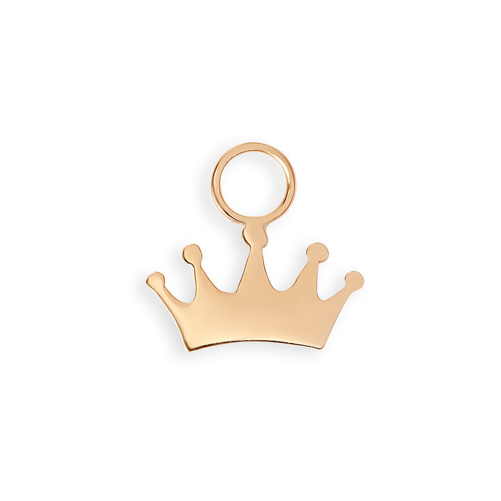 Gold Crown Hoop Charm