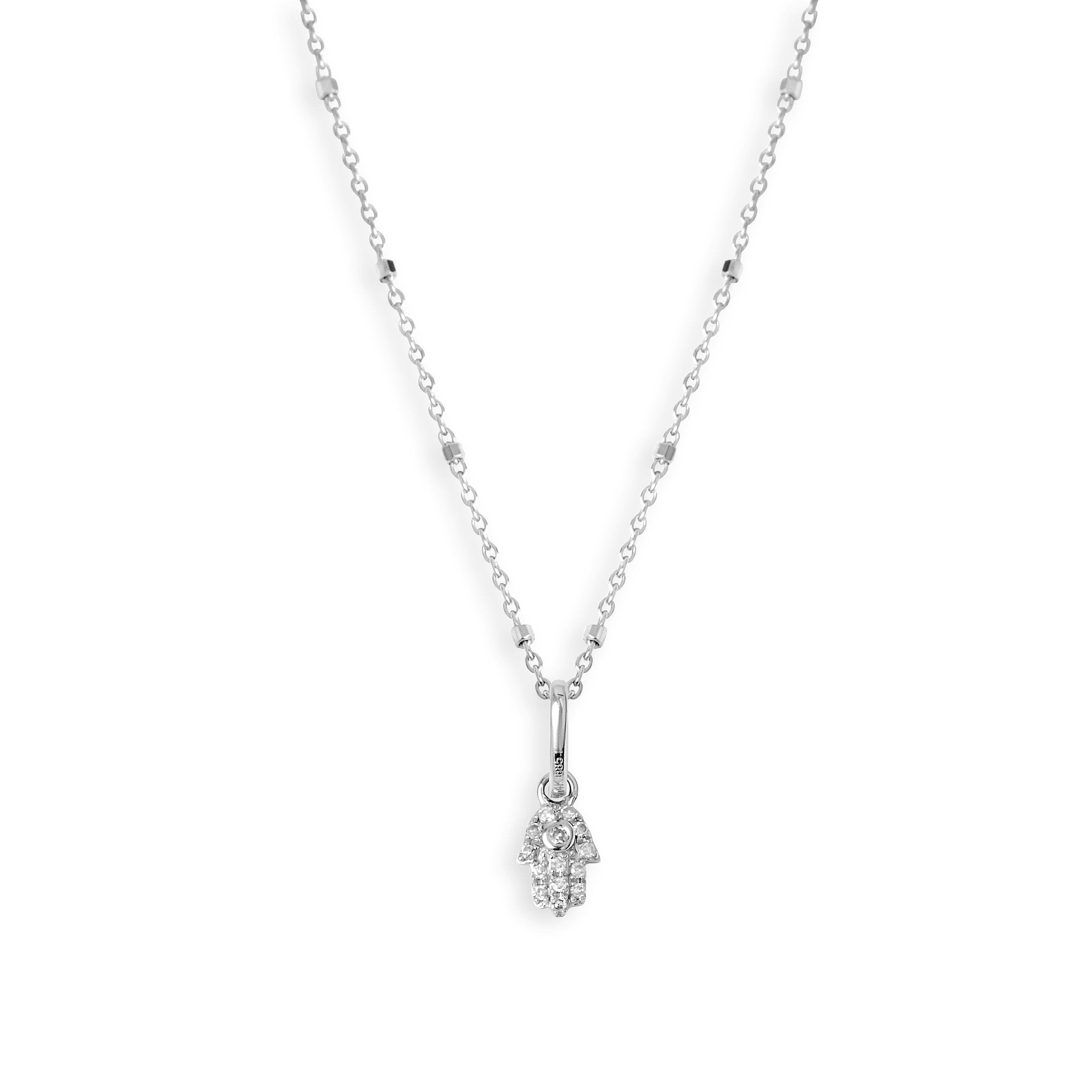 Big Diamond Hamsa Pendant Necklace, Evil Eye Fine Jewelry ♥ |  sillyshinydiamonds