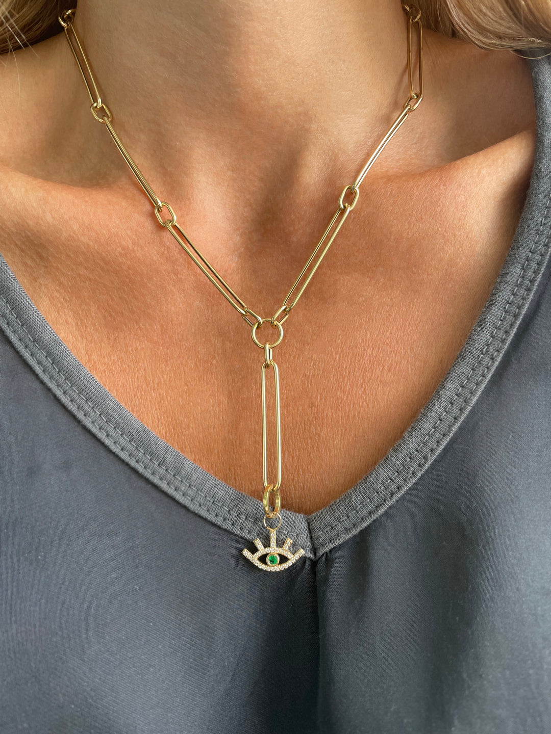 Long Links of Love Lariat Necklace