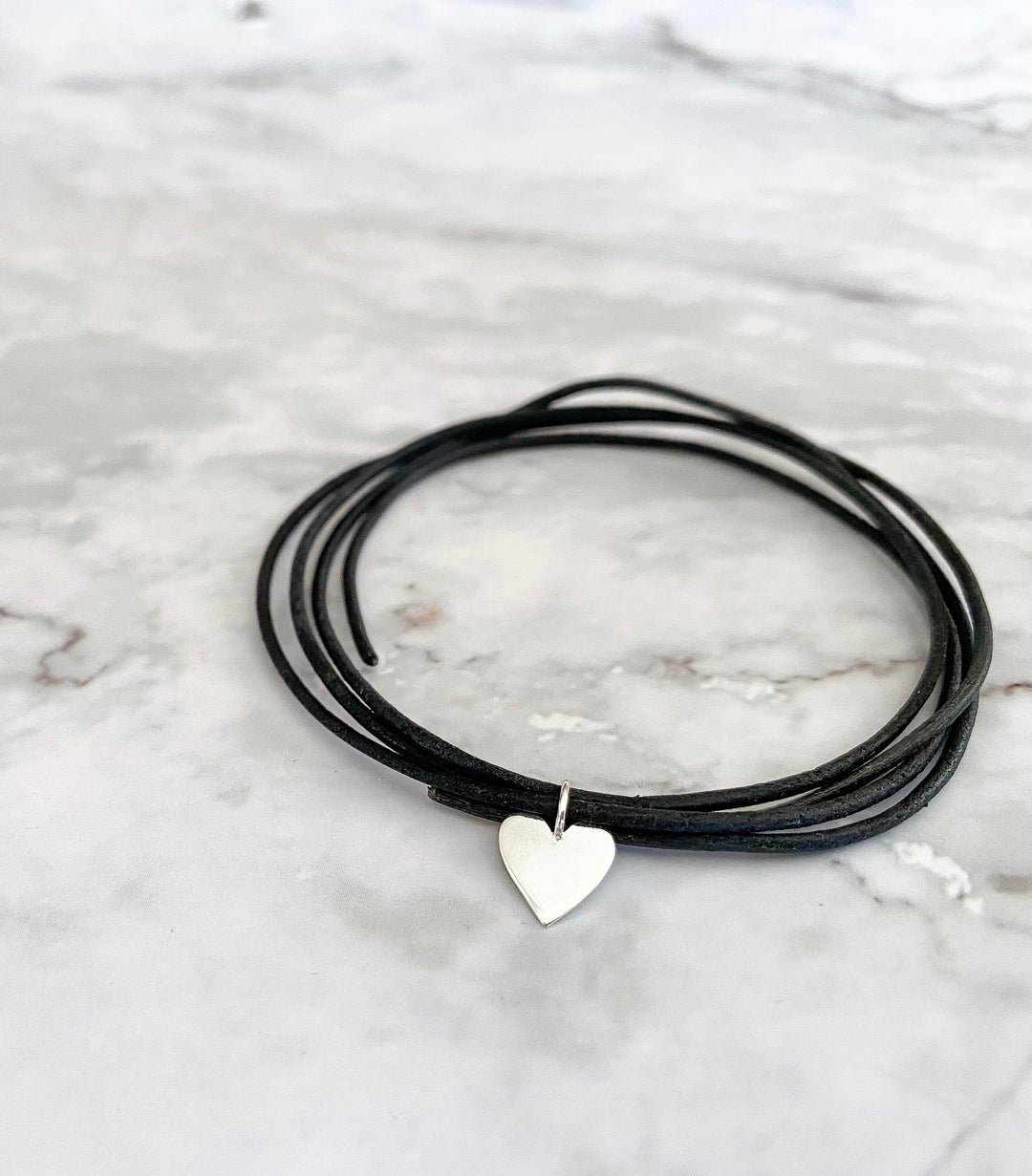 Sterling silver heart leather bracelet "Heart 2 Heart"