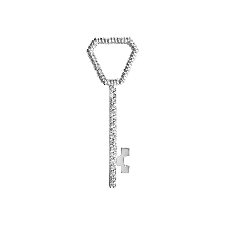 white gold diamond key charm
