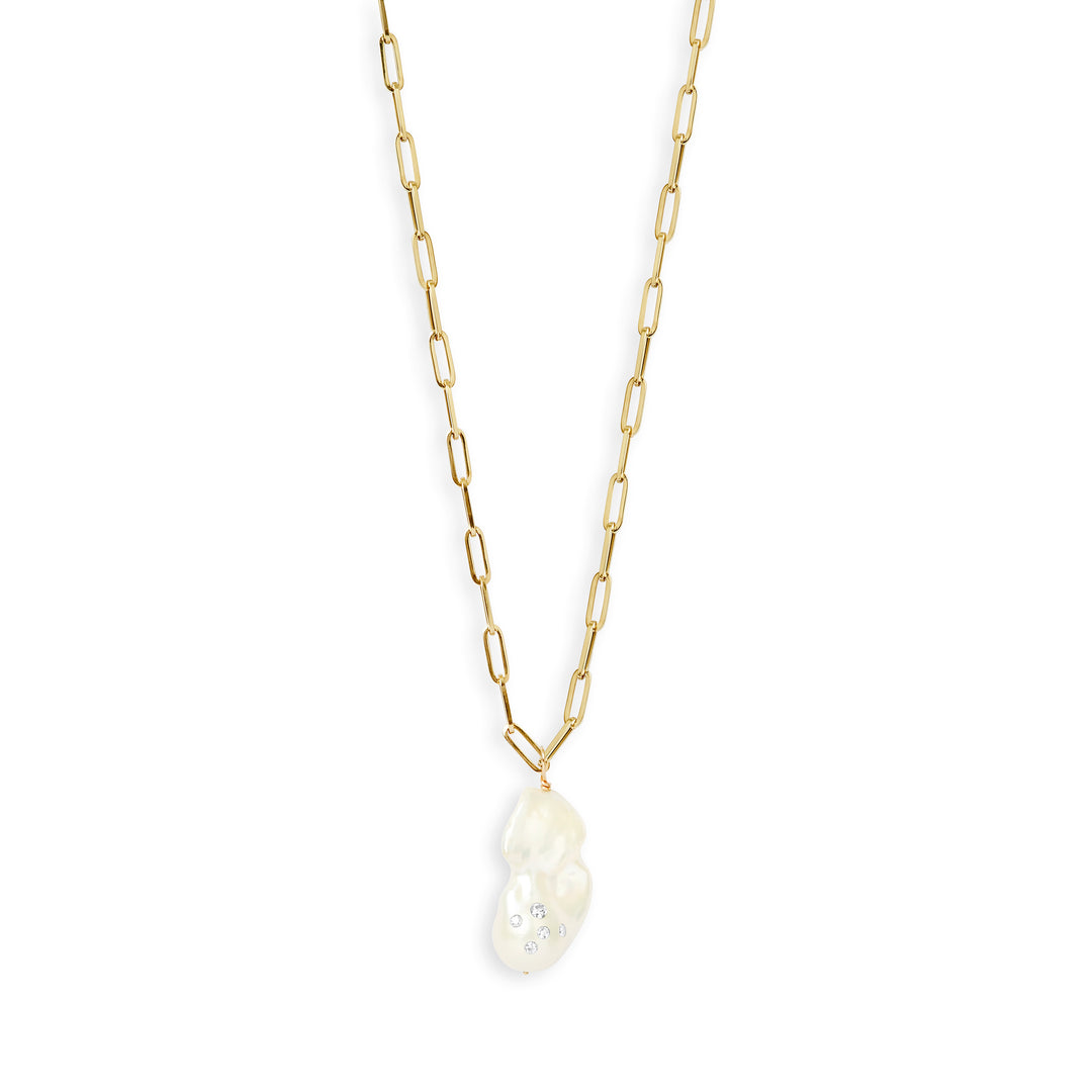 Baroque Pearl Diamond Necklace