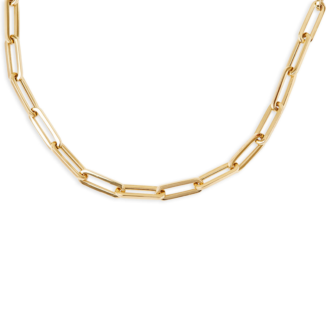 14 kt. gold large paperclip chain